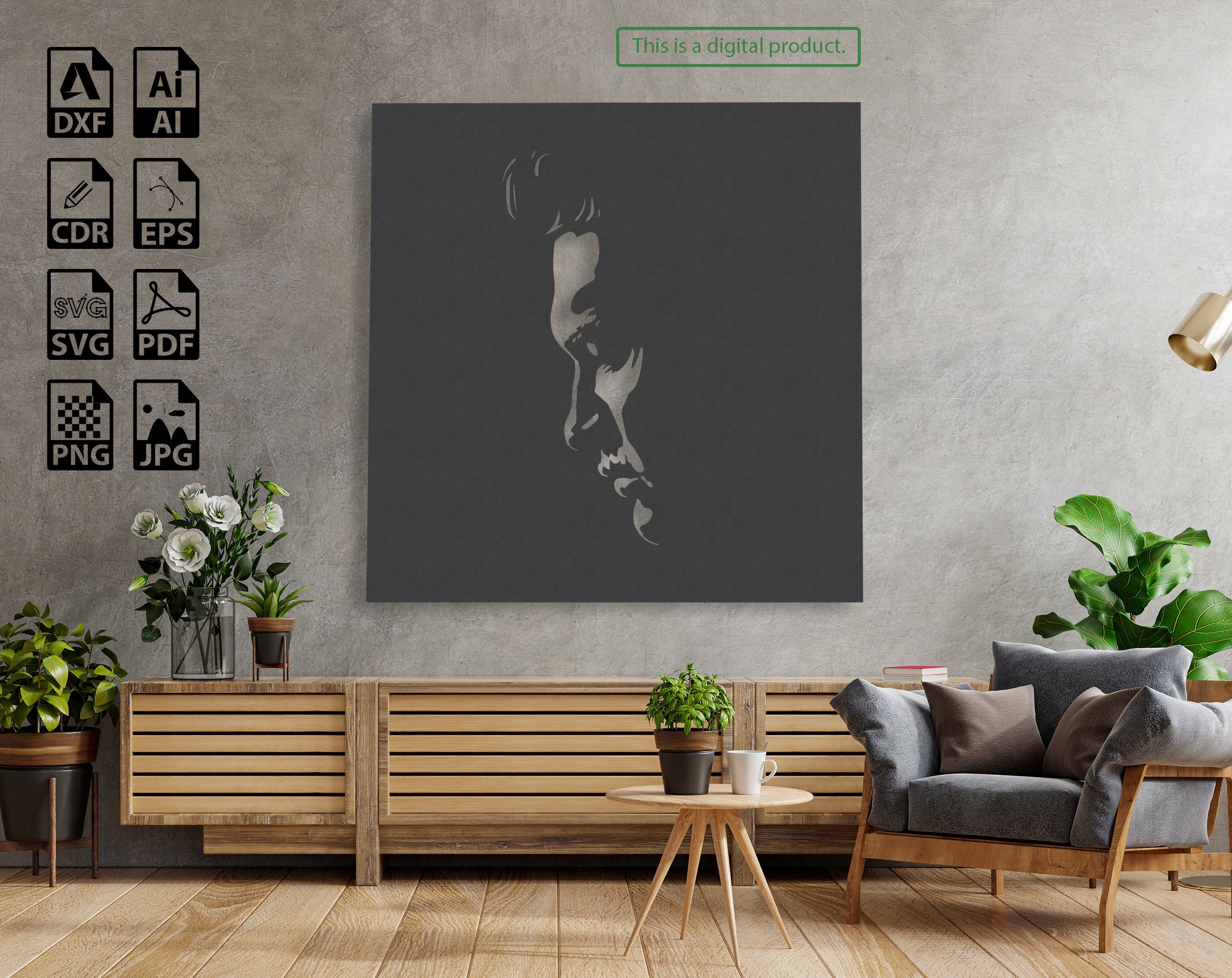 Man face Framed Art Print by MarkTheUser