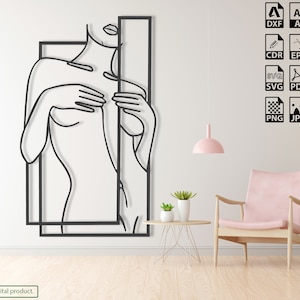 Woman Body Portrait DXF file for laser and plasma cut  -  Svg and Png files for prints - Ai and Cdr files for editing.