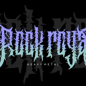 May include: A blue and purple gradient logo with the text "ROCK RIVER" in a heavy metal font style. The text "HEAVY METAL" is below the logo in a smaller font.