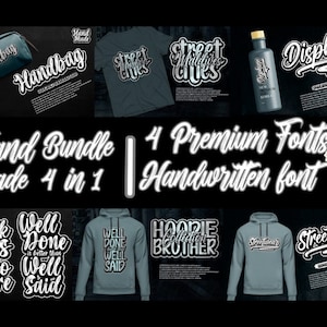 Graffiti font, urban font, street font, tagging font, Handmade Font, New 4 Premium Fonts, Font Bundle, Handwritten Font