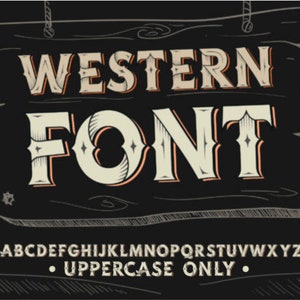 Western Font, Western Fonts Collection, Cowboy Font, Cowboy Font Silhouette, Cricut Font, Bundle Font, Cute Fonts, Instant Download