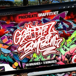 Pinceles de graffiti Procreate, Conjunto de pinceles Procreate de Graffiti estilo mano, Conjunto de etiquetas Dope, Pinceles de graffiti Procreate, Pinceles de pulverización Procreate