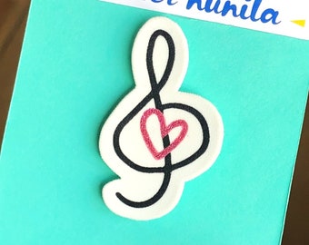 Treble clef, music note Pins - Music professor gift - music love brooch