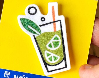 Spille Mojito - regalo per addio al nubilato - Gioiello glitter per aperitivo cubano