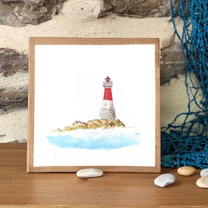 Farol das Pedras Negras, impressão artística Finistère, Bretanha - presente de arte bretã - decoração marítima, costa selvagem
