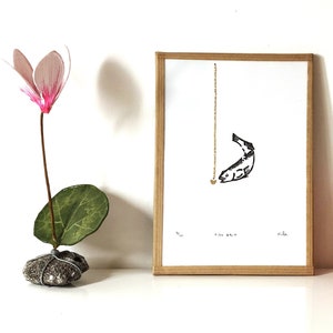 Pisces Zodiac Gift: Hand-Engraved Heart Fish Bait with Gold Thread