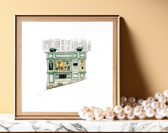 Vintage Hat shop,  Paris , France, custom art print - gift fro her - small bedroom wall decor