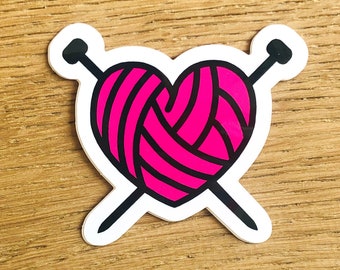 Wool Heart Sticker - Perfect Gift for Knitters - Sewing and Knitting Accessory