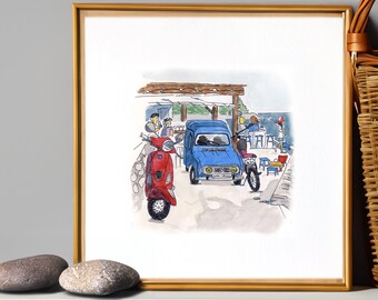 Bidart Beach Art Print - Perfect Surfer Gift - Vibrant Pays Basque Coastal Decor