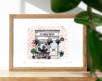 Village flower shop, London, United Kingdom - limited series art print with or without frame