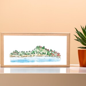 Poros, Askeli, Grecia, stampa artistica - Paesaggio dell'isola greca - Decorazione mediterranea