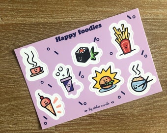 Fun Foodie Stickers for Bento Boxes & Laptops - Whimsical Designs