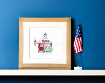 Vintage Ice Cream Shop Art Print - Retro USA Poster - Wall Decor for Ice Cream Fans