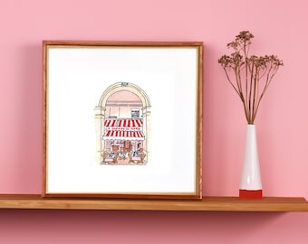 La Fontaine de Mars Personalized Art Print - Paris Restaurant Decor - French Gourmet Gift - Parisian Souvenir - Foodie Wall Art