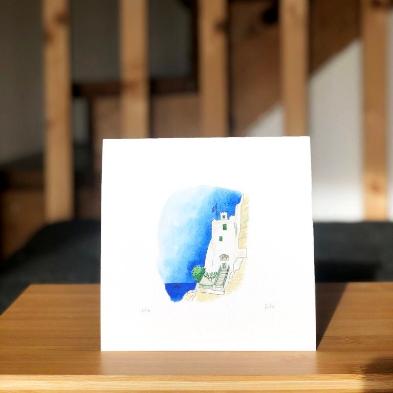 Island Print, Greece Chozoviotissa Monastery Art Unique Greek