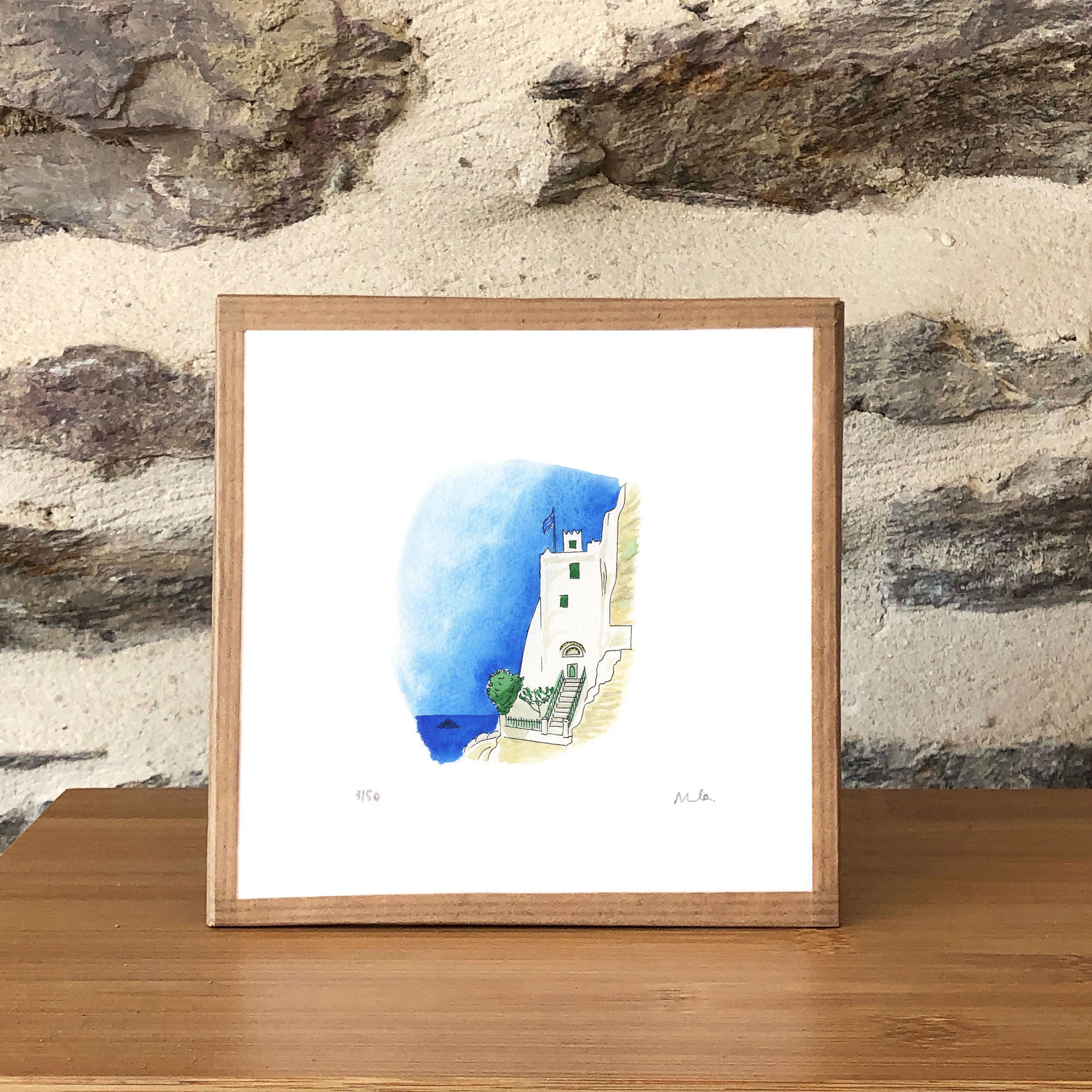 Island Print, Greece Chozoviotissa Monastery Art Unique Greek