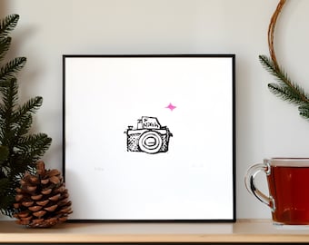 Custom Engraved Nikon F Film Camera print - Thoughtful Photographer Gift - Artistic Film Hobby