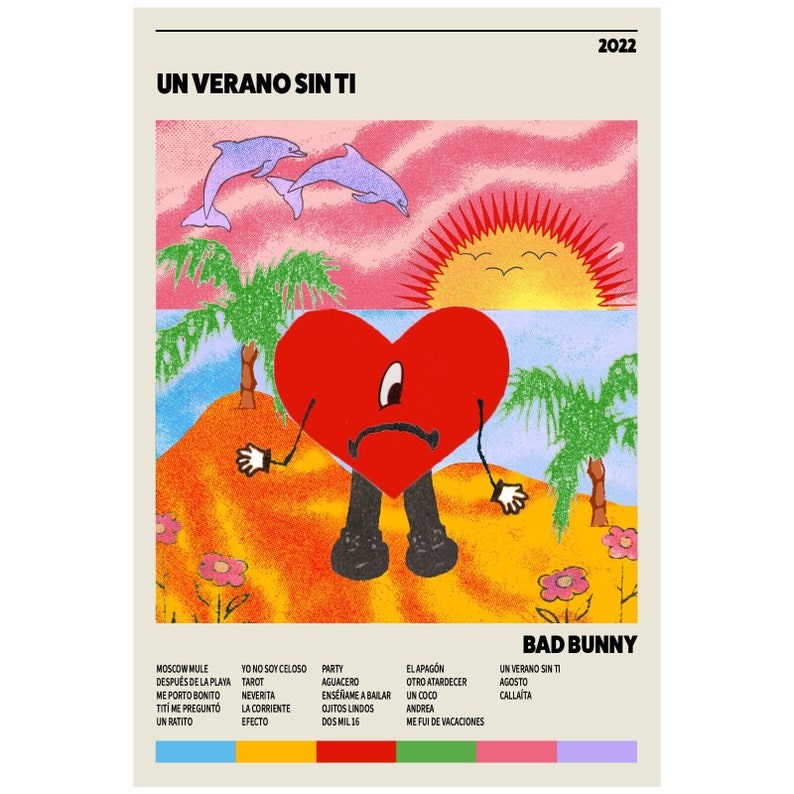 Bad Bunny Un Verano Sin Ti Retro Tracklist Album Cover Poster Etsy UK