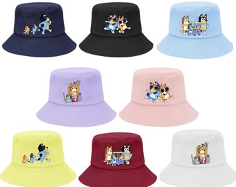 Unisex Custom Bluey Themed Bucket Hat, Summer Time, Toddler and Kids Hat