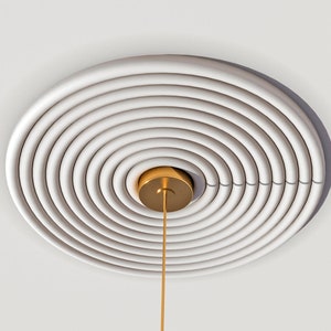 Modern Plaster Ceiling Medallion With Wave Patterns Minimalism