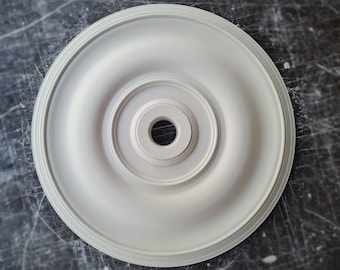 28" Plaster Ceiling Medallion - Modern Interior Minimalism Style | Elegant Home Decor, Light Fixtures, Chandeliers, 3D Wall Art Installation