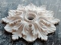 17" Vintage ceiling medallion with leaves and beads, for chandelier, wall flowers large, modern plaster ceiling rosette, 3d wall art