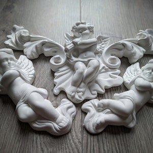 Vintage Set of 3 Winged Angels Cherubs, Cupid Antique Wall art, Wall Hanging Rococo Baroque Ornate Sculpture, Angel Wall Decor