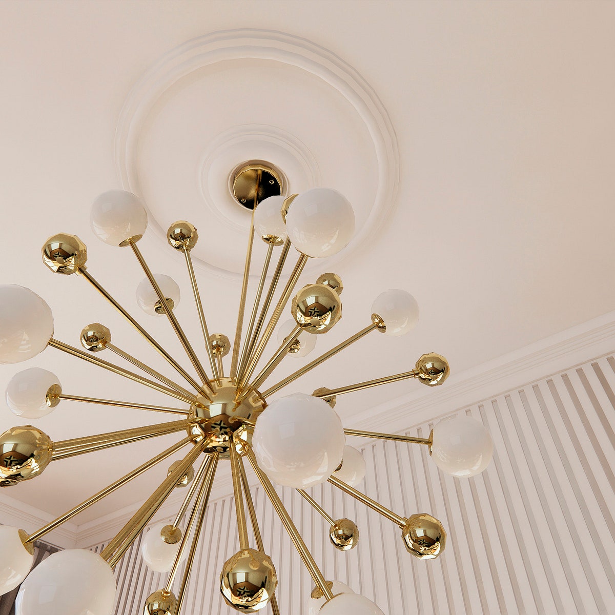 Sleek and Minimalist: Modern Plaster Ceiling Medallion With Clean Line Design 16, 22, 26, 3d Wall Art Installation, Stylish Home Decor - Etsy