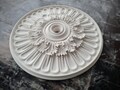 25" Vintage Plaster Ceiling Medallion with Elegant Carving Patterns, Leaves and Flowers for Chandeliers Home Decor, 3d Wall Art Installation