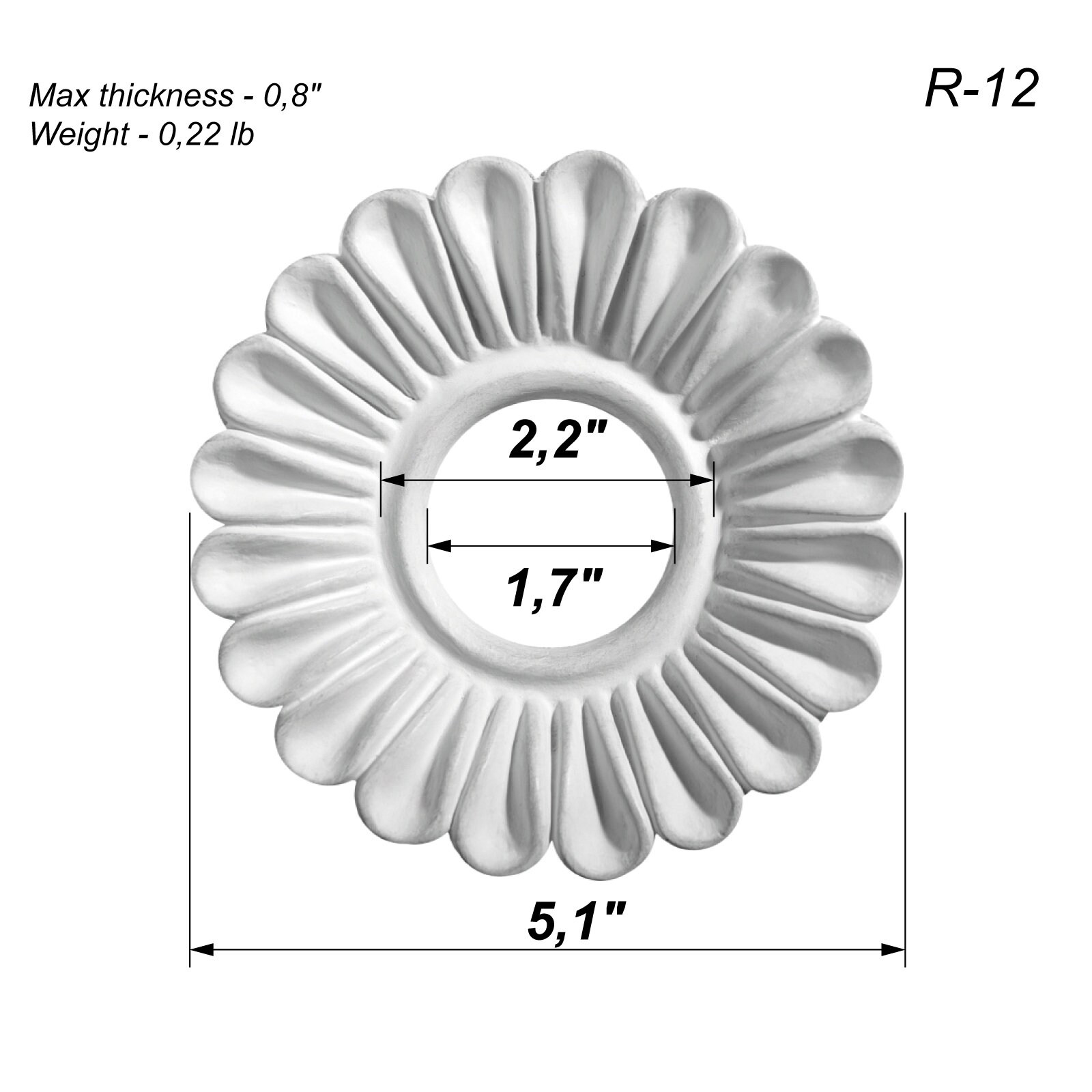 Rozet Origineel Orac Decor R17 LUXXUS plafond decoratie 47 cm diameter | Winkel