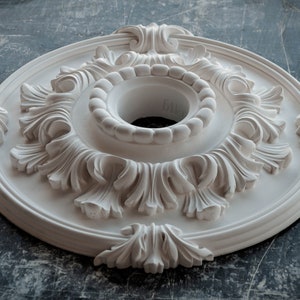 15&quot; Vintage Plaster Ceiling Medallion, for light fixtures, chandeliers, fans, lights, 3d wall art, ceiling rosette, Classic Home Decor