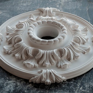 17in vintage ceiling medallion, for light fixtures, chandeliers, fans, lights, 3d wall art, plaster ceiling rosette , 3d wall installation