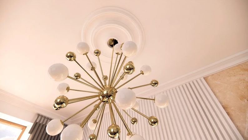 Sleek and Minimalist: Plaster Ceiling Medallion With Soft - Etsy