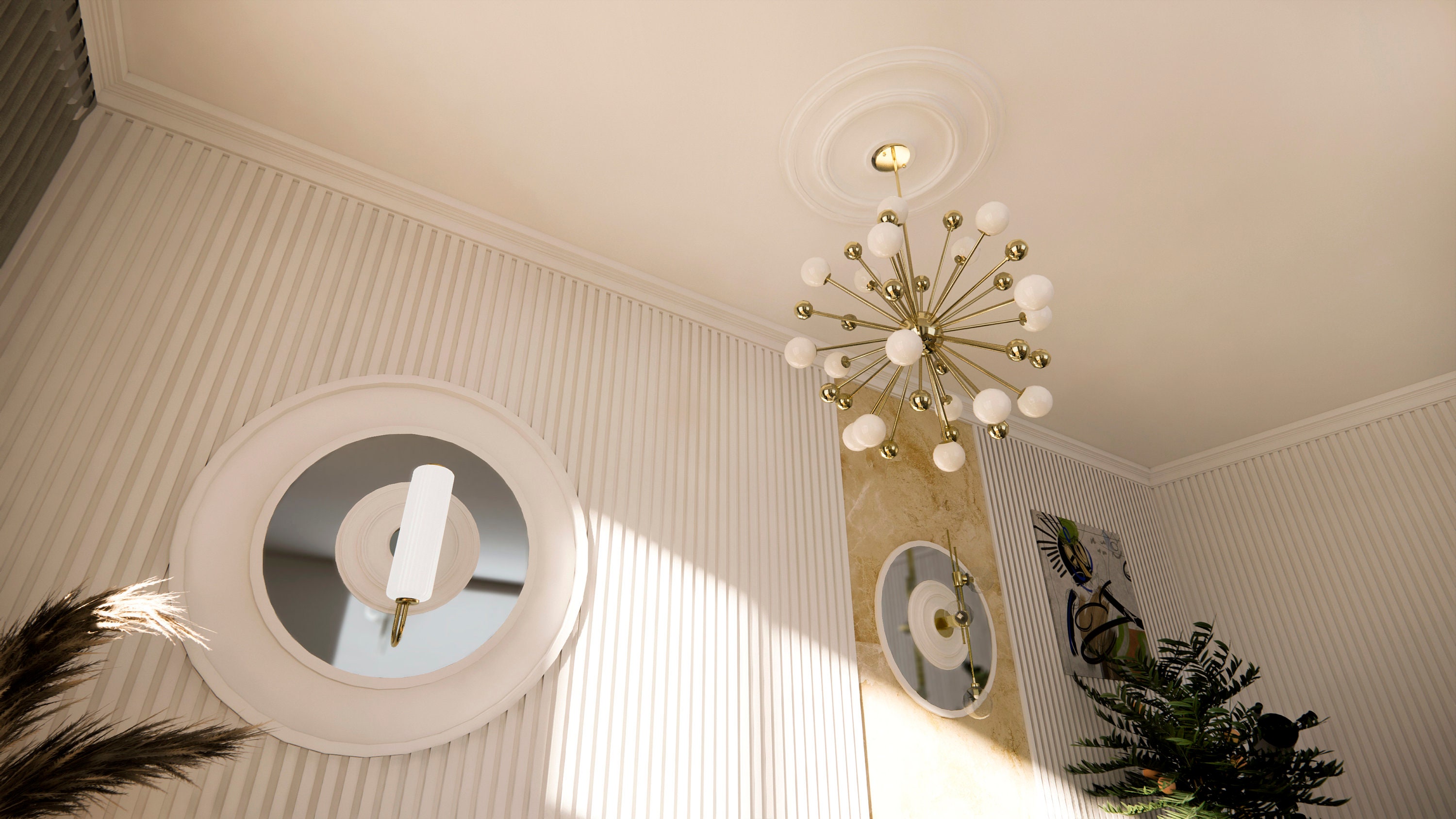 WESIEVYA Ceiling Medallion Lighting Fixture PU Design For Home Decor Material For Living Bedroom Dining