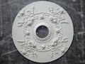 26" Modern Plaster Ceiling Medallion with Lifelike Roses and Leaves, Contemporary Ceiling Decor for Light Fixtures & Chandeliers, Home Decor
