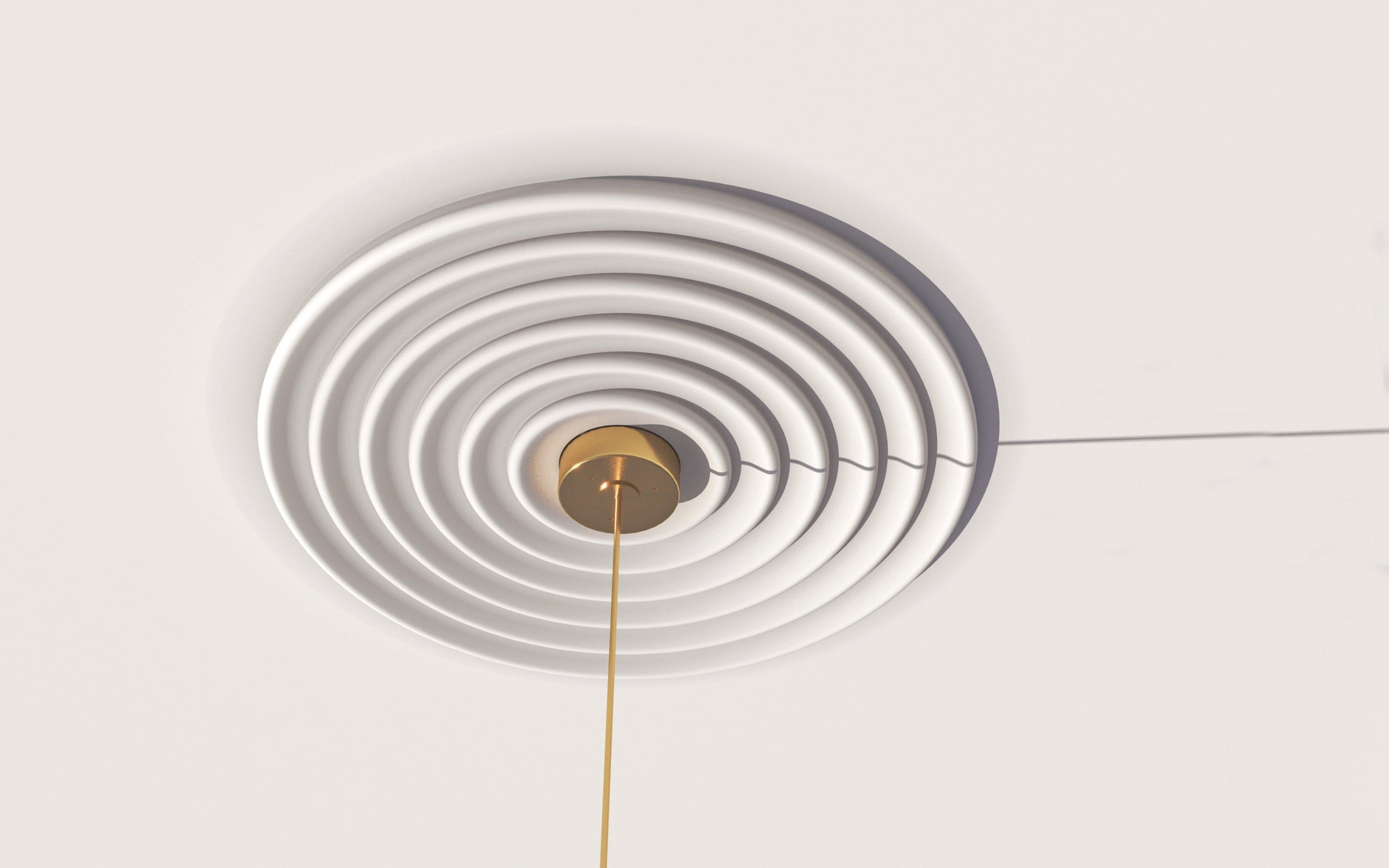 Modern Plaster Ceiling Medallion with Wave Patterns, Minimalism Style - 16", 22", 26" Diameter, 3d Wall Art Installation, Stylish Home Decor