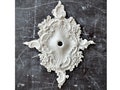 35-inch Vintage ceiling medallion large, for light fixtures, chandeliers, fans, lights, plaster ceiling rosette with flowers and leaves