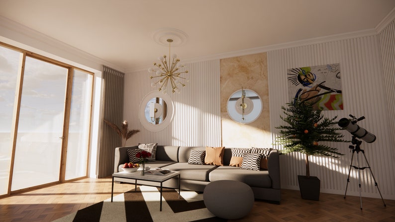 Sleek and Minimalist: Plaster Ceiling Medallion With Soft - Etsy