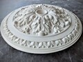 24" Vintage Plaster Ceiling Medallion with Carved Leaves and Patterns - Perfect for Light Fixtures, Chandeliers, Fans, Lights, Ceiling Rose