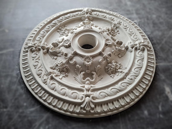 ANDRESLAD Vintage Ceiling Light Medallion – Decorative PU Ceiling Plate For Chandeliers & Fixtures