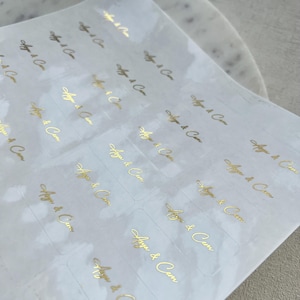 Personalized stickers for wedding, christening, and birthday favors | Custom DIY labels, transparent glossy stickers image 2