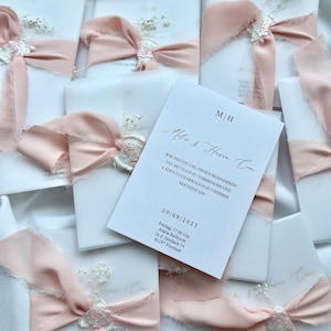 Cartes d'invitation en papier texturé mariage Kina nisan fiançailles