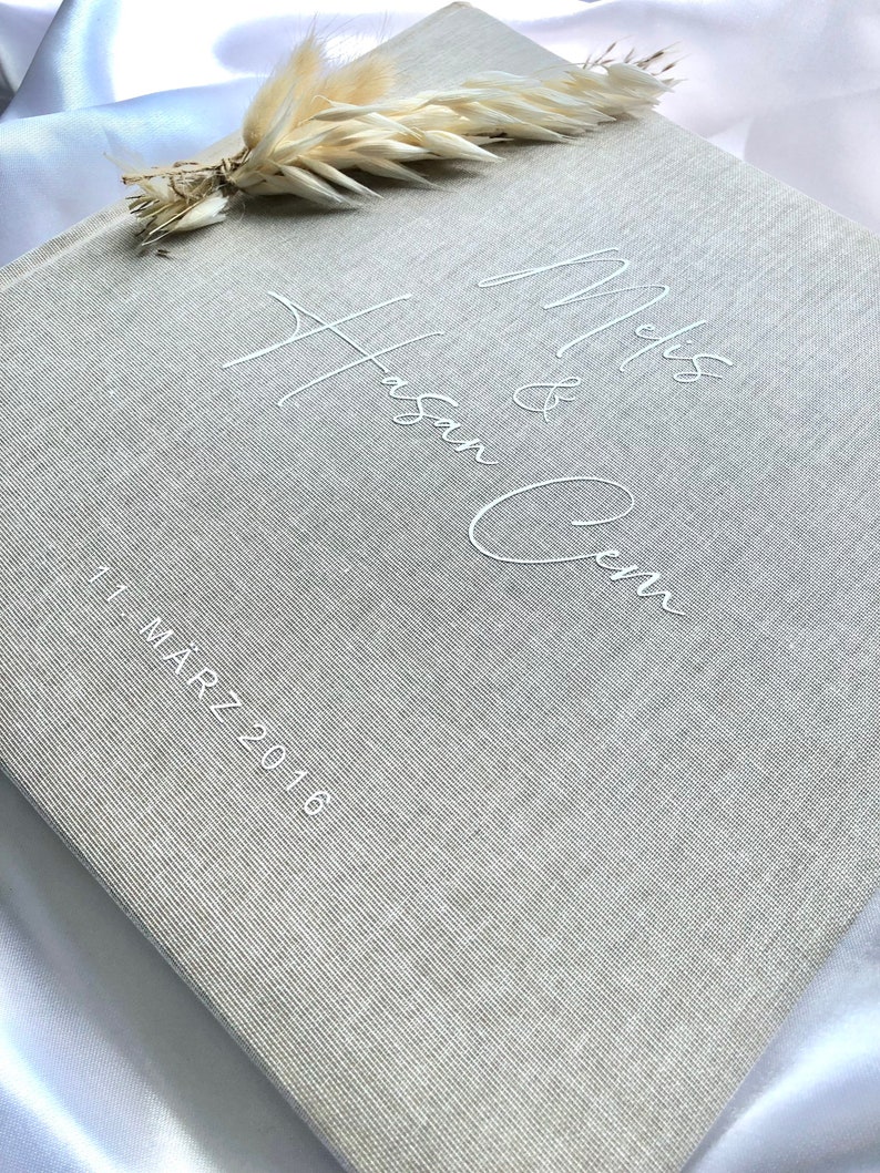 Gästebuch aus Leinen Hochzeit beige Fotoalbum Etsy.de