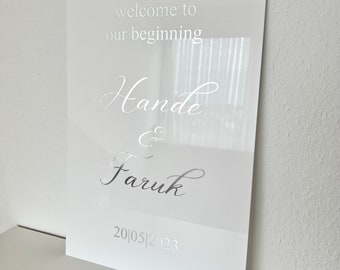 Personalized Acrylic Wedding Welcome Sign
