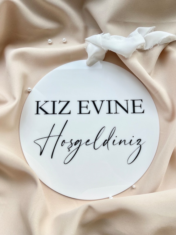 Personalisierte Acryl-Türschild | Empfangsschild Brautabholung Söz Nişan Hochzeit Kız Evi Hoşgeldiniz