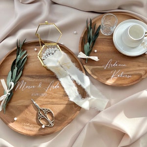 Tray engagement tray mocha tray wood söz Nisan Tepsi ring tray