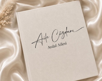 Personalized Family Register – Turkish Linen Family Book – Document Folder in A5 or A4 – Wedding Gift