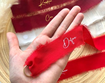 Anello in chiffon personalizzato con nome | Matrimonio e fidanzamento Söz Nisan Kız İsteme | Anello con decorazione di chiusura in velcro