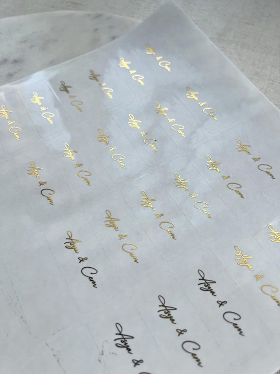 Personalisierte Aufkleber Gastgeschenke Hochzeit Taufe Geburtstag | Etiketten individuell DIY Sticker transparent glänzend