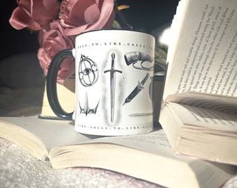 Like Calls To Like Magical Items, Sarah J Maas Trove Mug, Throne of Glass Series Ceramic Mug, Bookish Mug, Bookish Gifts, ACOTAR